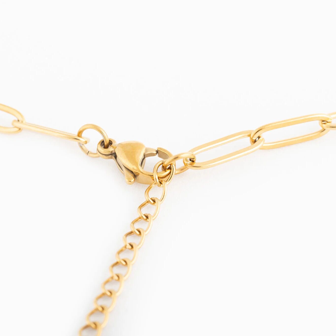 Wholesale Jewelry 14K Gold Filled Plus Paperclip Charm Keeper Necklace- Clasp
