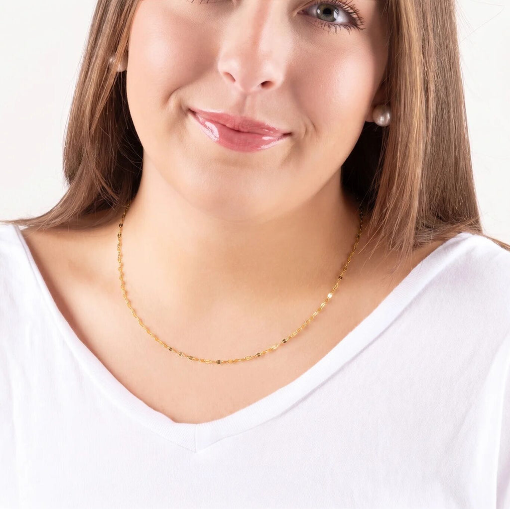 Wholesale jewelry 14K Gold Filled Plus Lip Chain Necklace- model