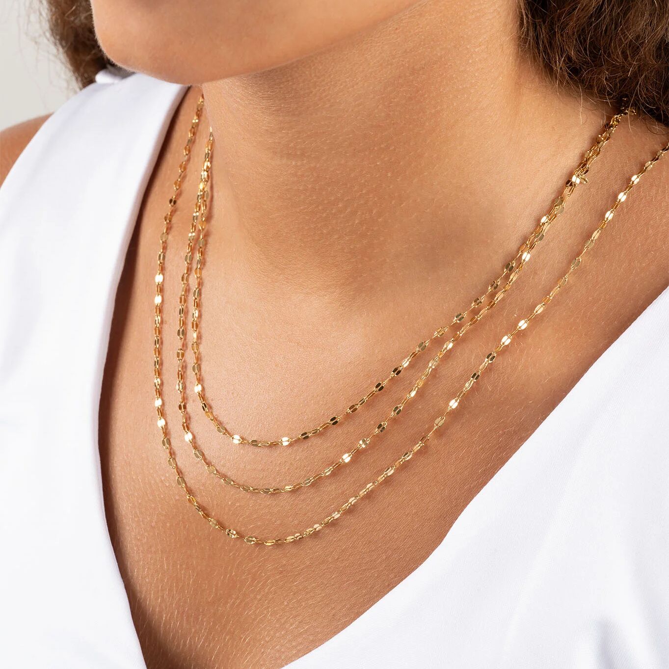 Wholesale jewelry 14K Gold Filled Plus Lip Chain Necklace- model