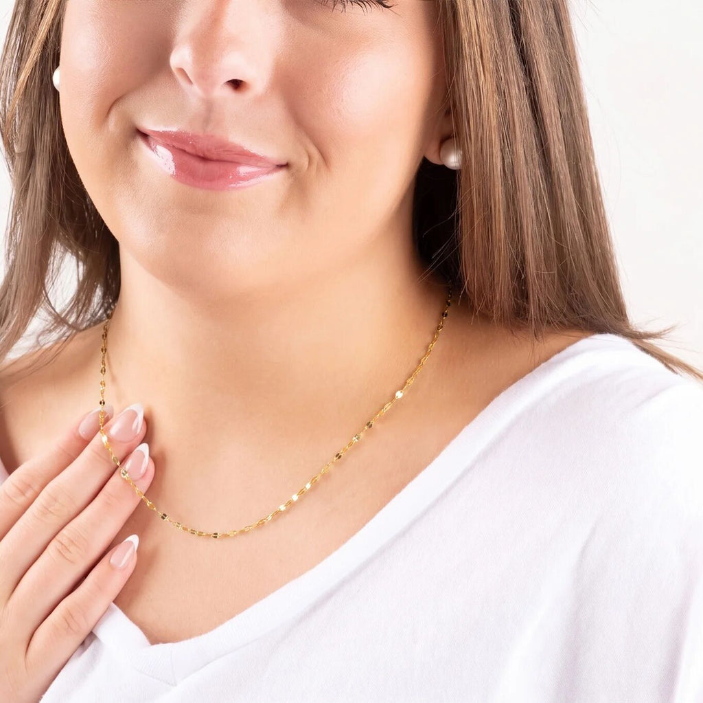 Wholesale jewelry 14K Gold Filled Plus Lip Chain Necklace- model
