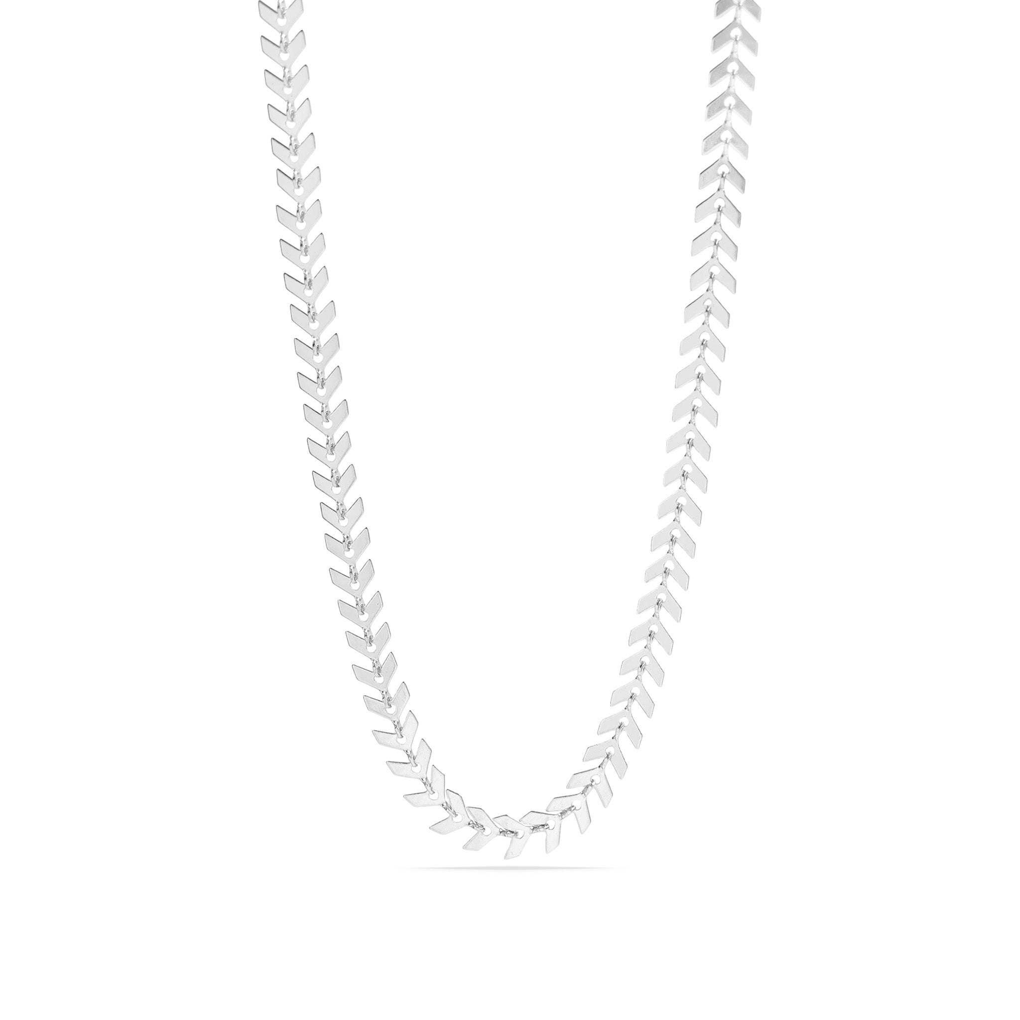Chevron Chain Necklace – 18K Gold PVD Stainless Steel | Adjustable Length, Hypoallergenic