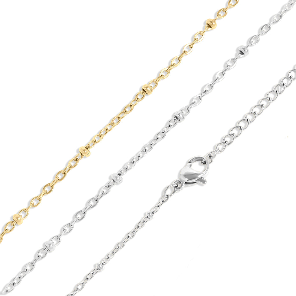 Satellite Chain Necklace – 18K Gold Adjustable Stainless Steel Jewelry