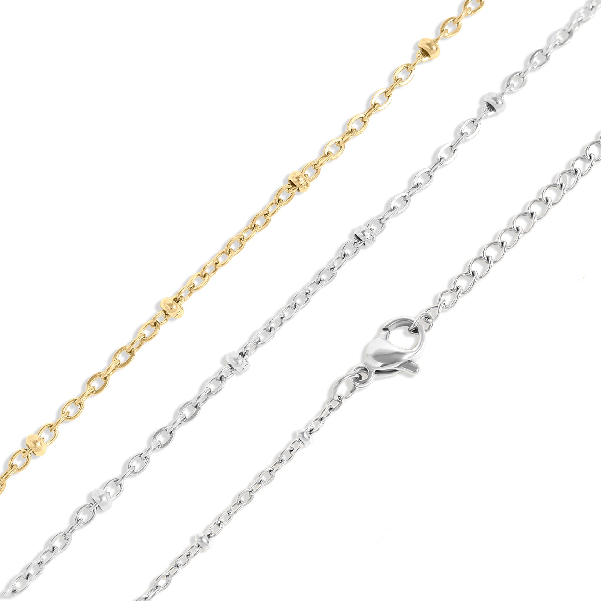 Satellite Chain Necklace – 18K Gold Adjustable Stainless Steel Jewelry