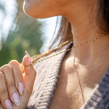 18K Gold PVD Stainless Steel Singapore Chain Necklace