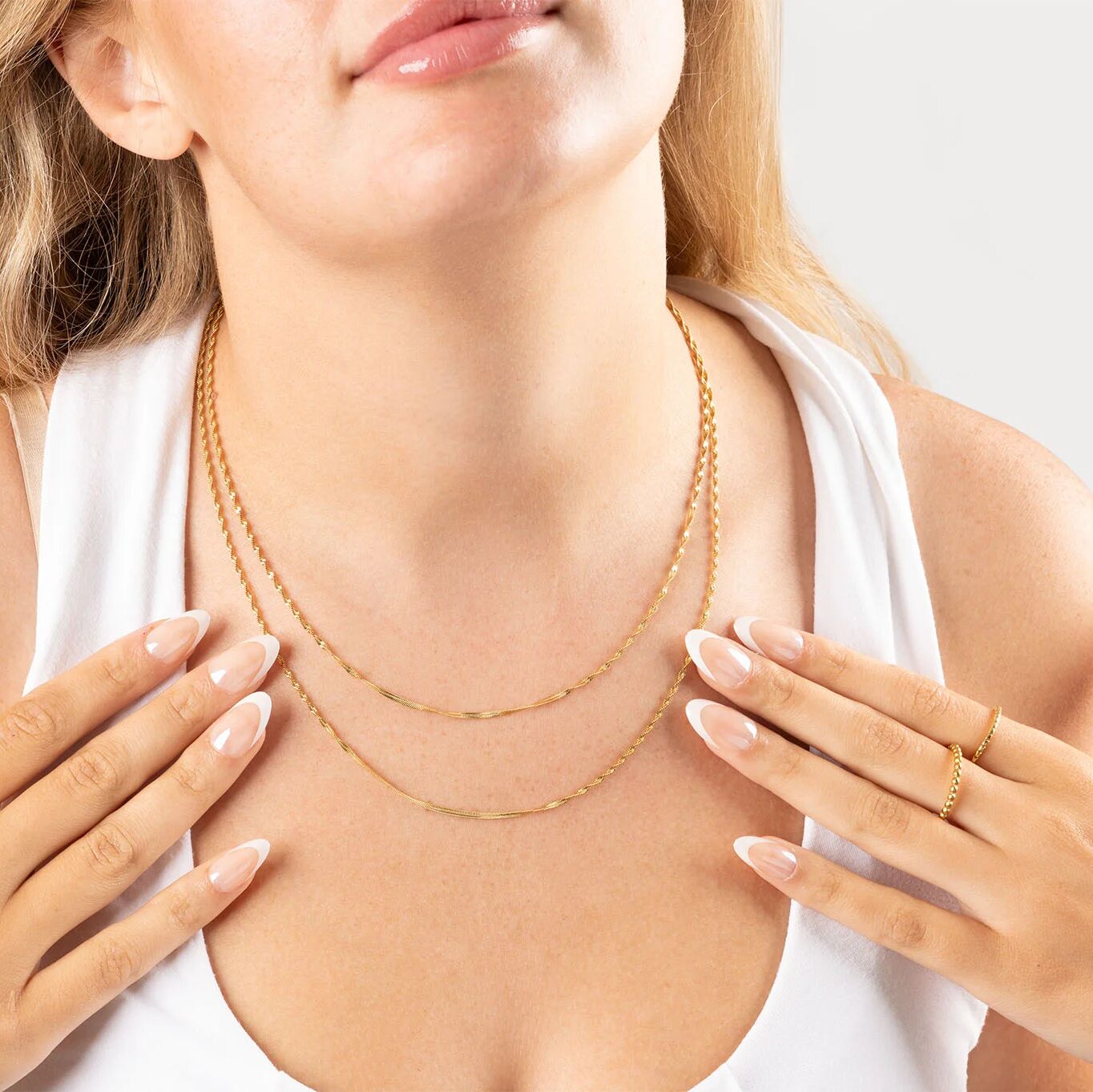 Wholesale jewelry 14K Gold Filled Plus™ Singapore Chain Necklace- Model 