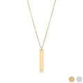 Hidden Message Necklace - 18K Gold Sliding Bar Stainless Steel Pendant