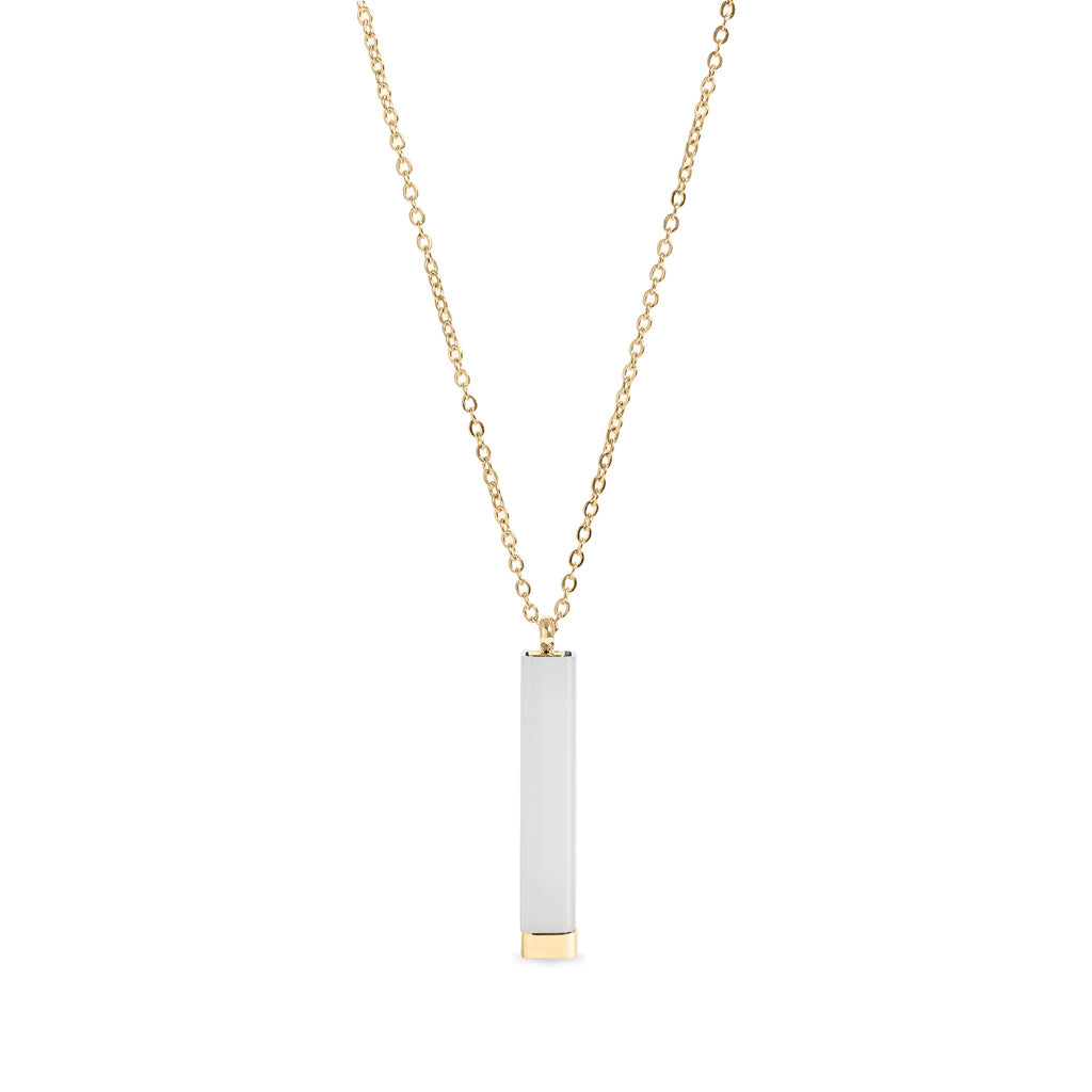 Hidden Message Necklace - 18K Gold Sliding Bar Stainless Steel Pendant