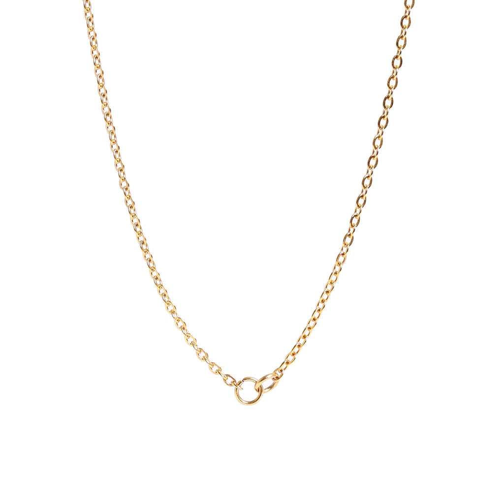 18K Gold Chain Necklace – PVD Coated Stainless Steel Loop Connector Chain