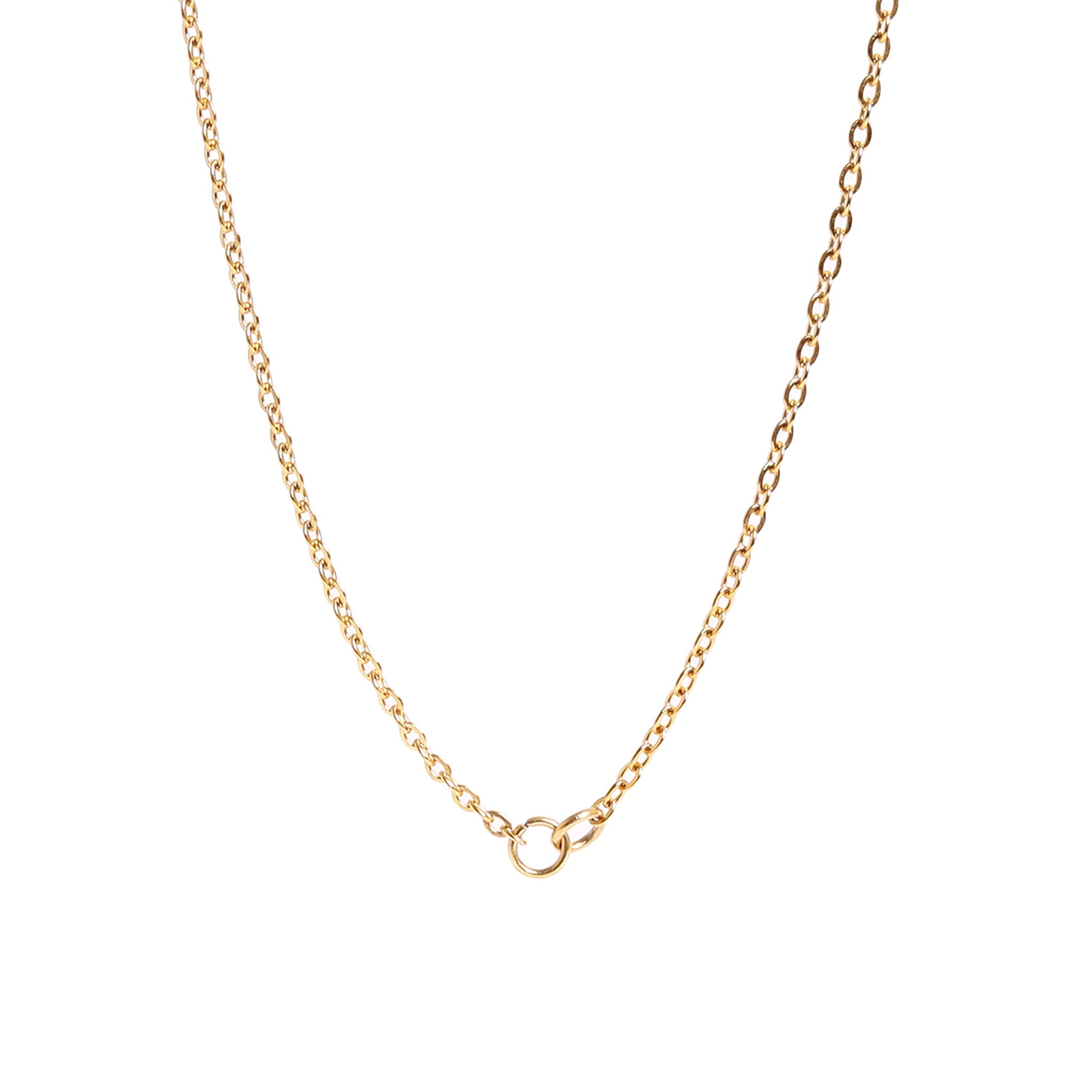 18K Gold Chain Necklace – PVD Coated Stainless Steel Loop Connector Chain