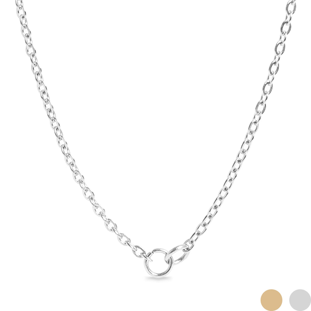 18K Gold Chain Necklace – PVD Coated Stainless Steel Loop Connector Chain