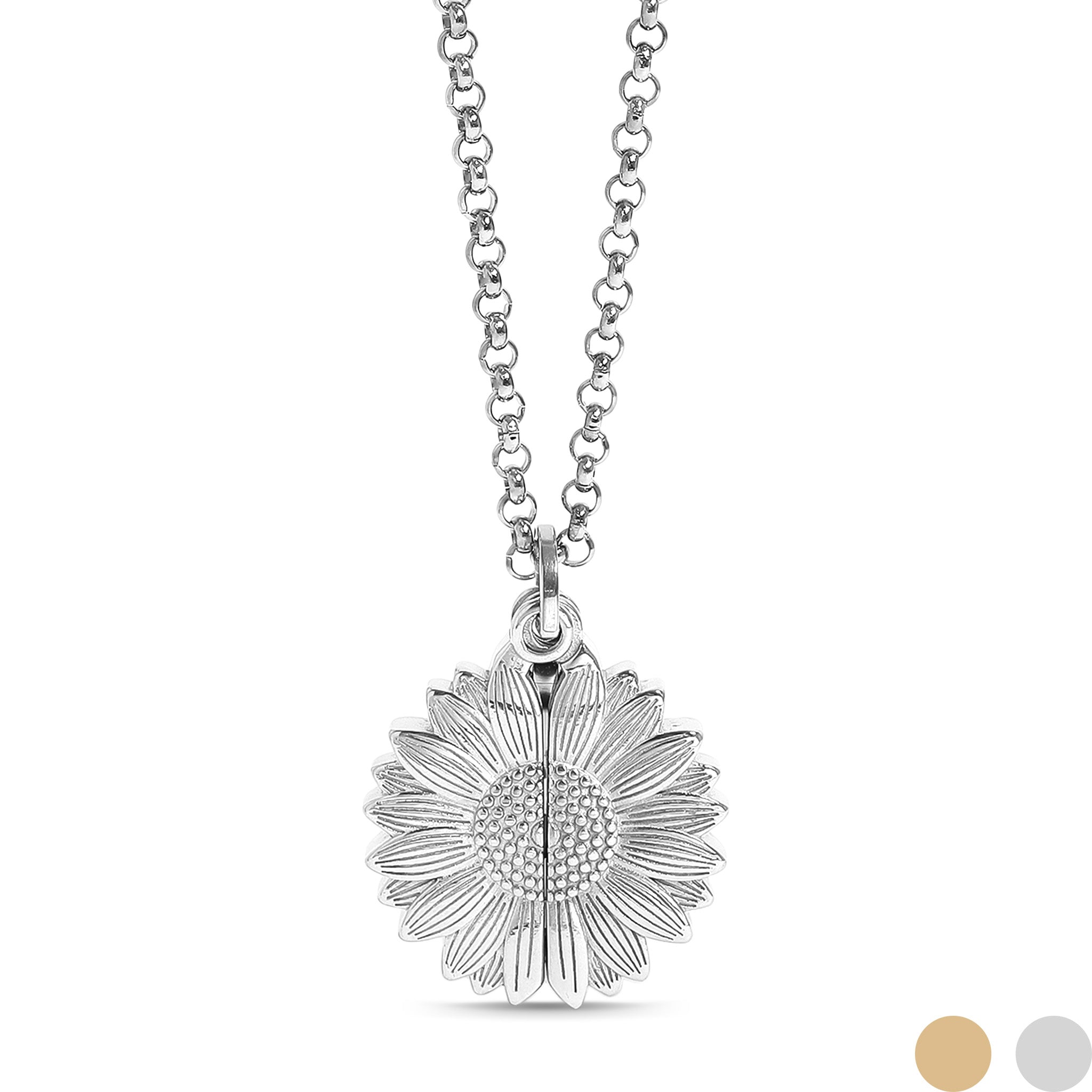 Gold Sunflower Necklace – Hidden Message Butterfly Pendant, 18K PVD Stainless Steel Jewelry