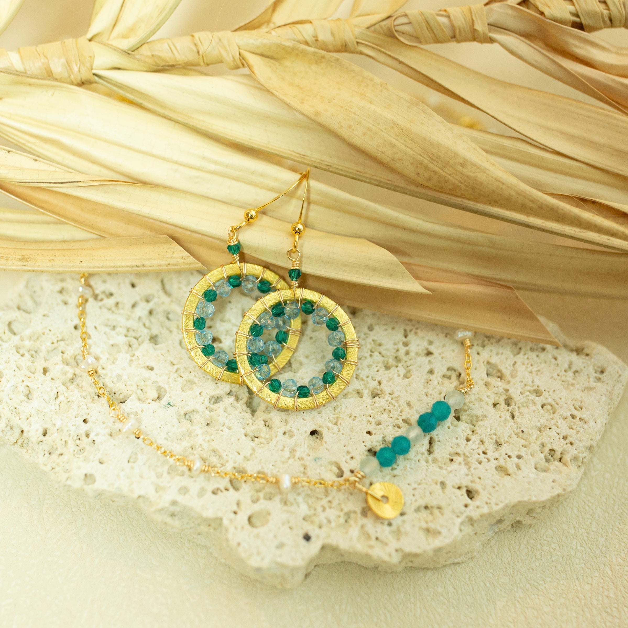Mini Halo Earrings – 14K Gold Plated Italian Silver | Lightweight Sparkling Gemstone Jewelry