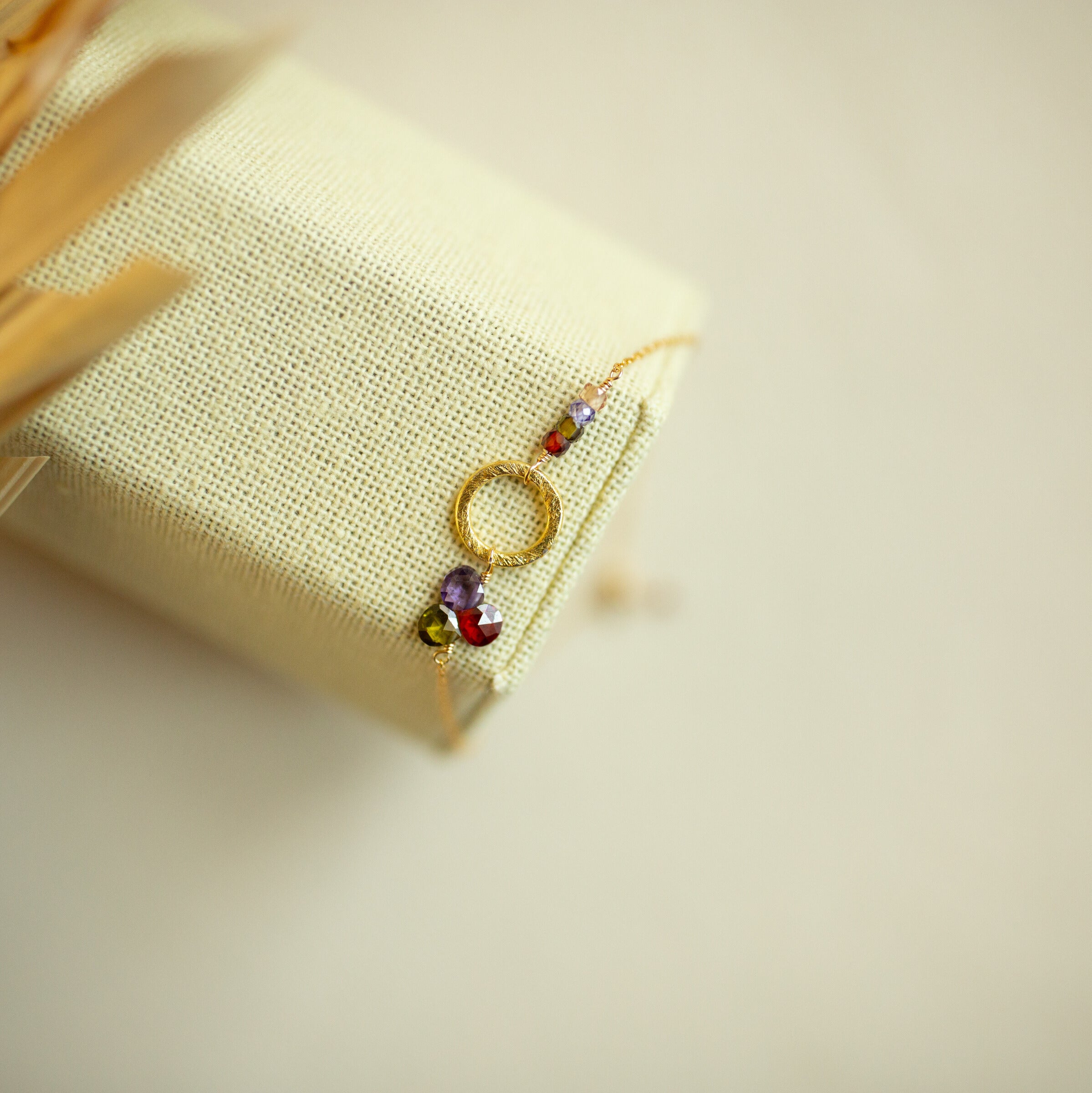 Champagne Quartz Bracelet – Handmade Gemstone Adjustable Slider | 14k Gold Vermeil Jewelry
