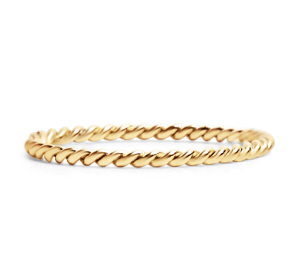 Braided Spacer Ring – Durable 316L Surgical Steel Gold Plated Band for Everyday Wear