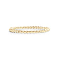 Gold ring with a rope design on a white background