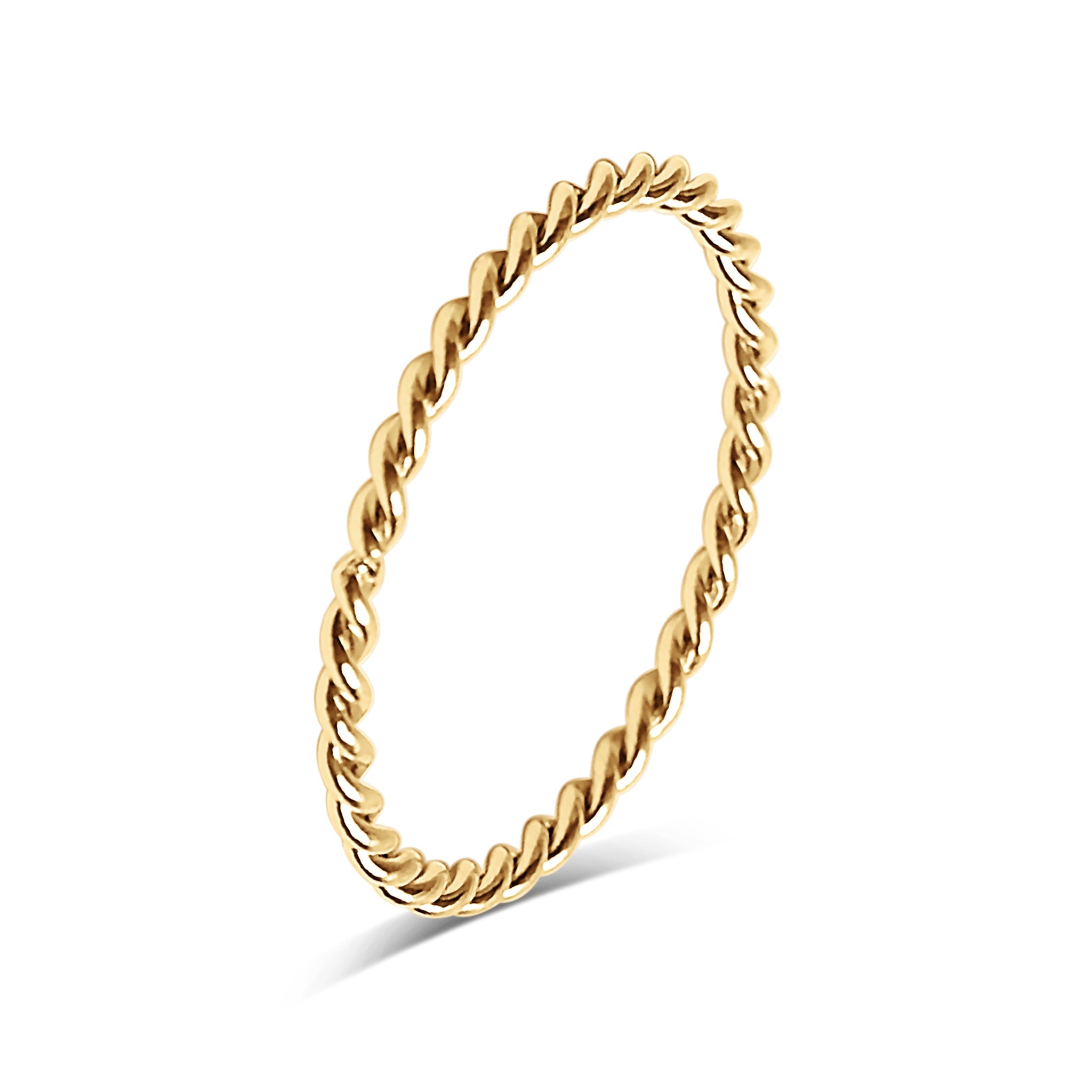 Braided Spacer Ring – Durable 316L Surgical Steel Gold Plated Band for Everyday Wear