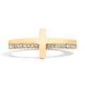 Gold Stacking Ring – 18K Gold Plated Cross With CZ Stones & Engraved Message