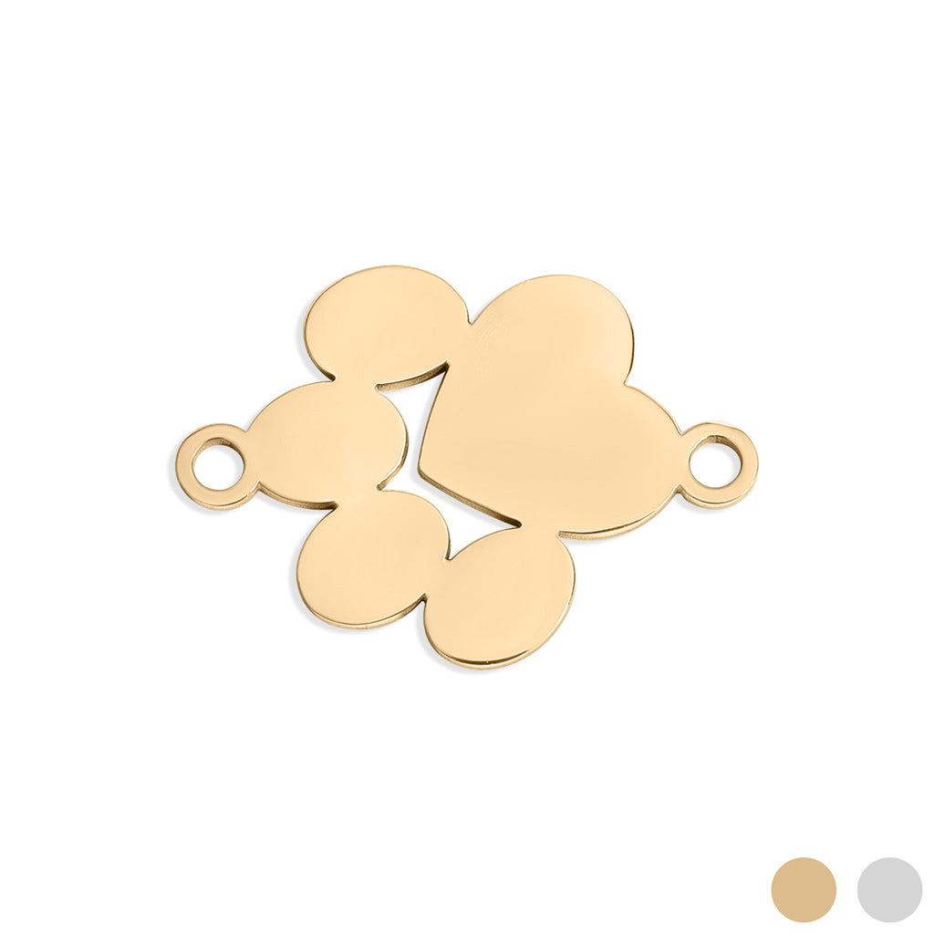 Paw Print Charm – 18K Gold Stainless Steel Engraved Pet Owner Gift
