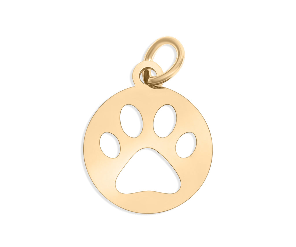 Gold Paw Print Charm – 18K PVD Gold Plated Stainless Steel Pet Jewelry