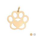 Gold Pet Tag – 18K PVD Coated Stainless Steel Paw Print Charm, Hypoallergenic Jewelry