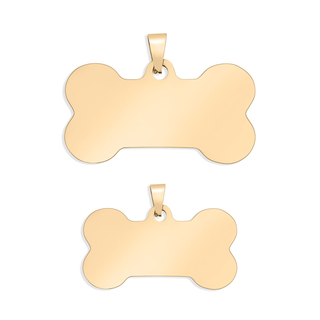 Gold Dog Bone Tag – 18K Gold Coated Stainless Steel Pet ID Tag | Durable, Scratch Resistant