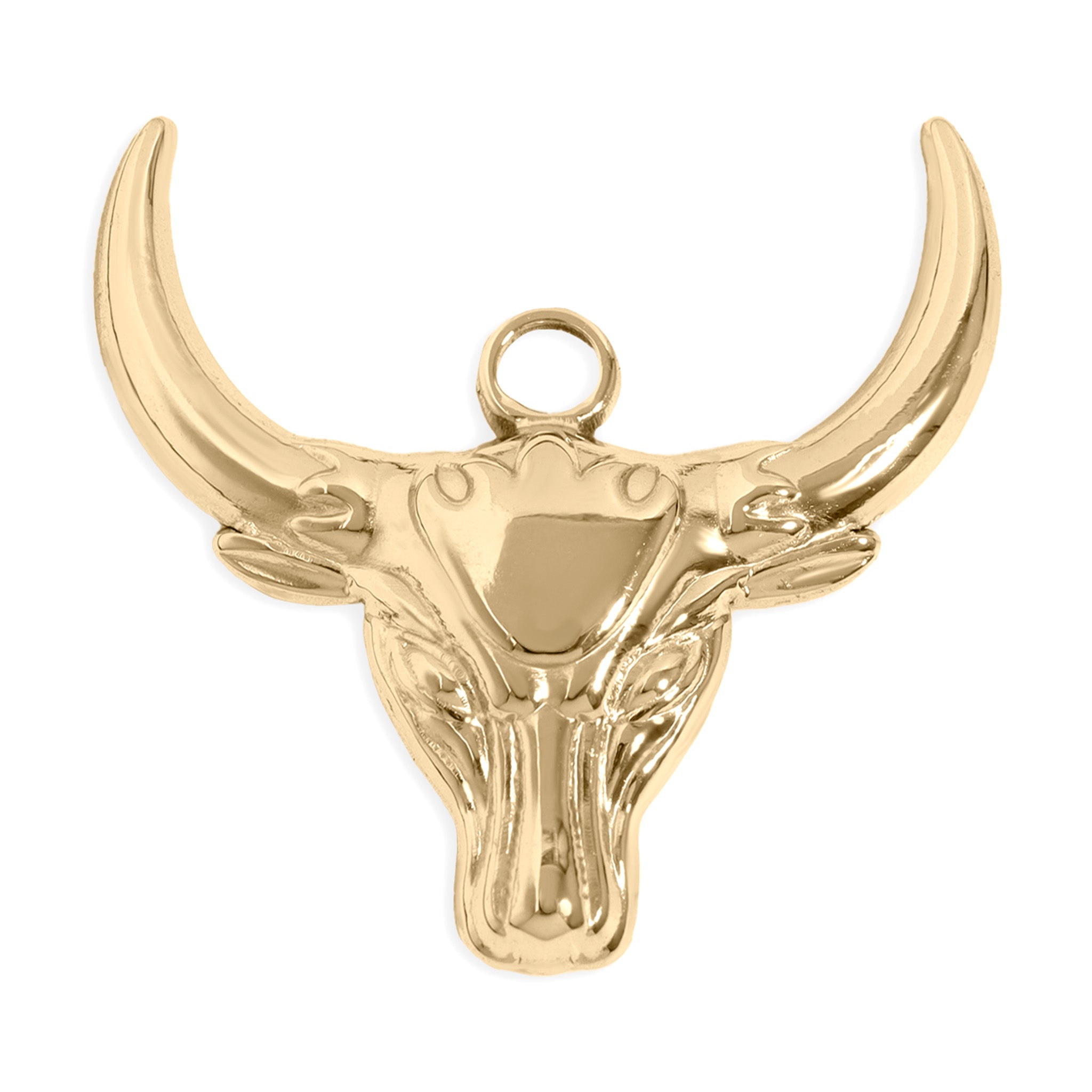 18K Gold Bull Charm – Durable Stainless Steel Pendant | Hypoallergenic Jewelry Gift