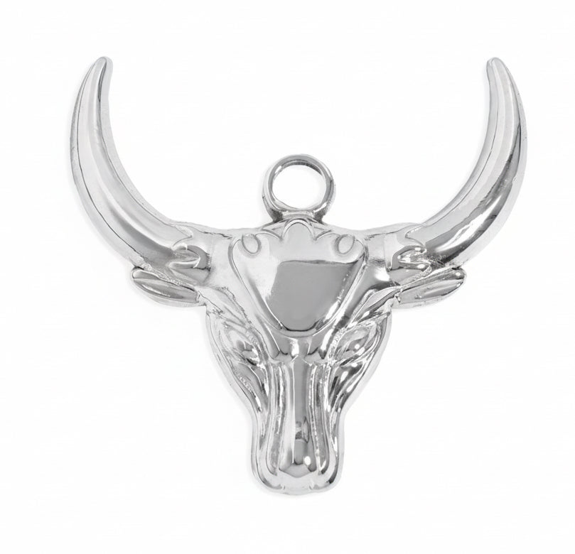 18K Gold Bull Charm – Durable Stainless Steel Pendant | Hypoallergenic Jewelry Gift