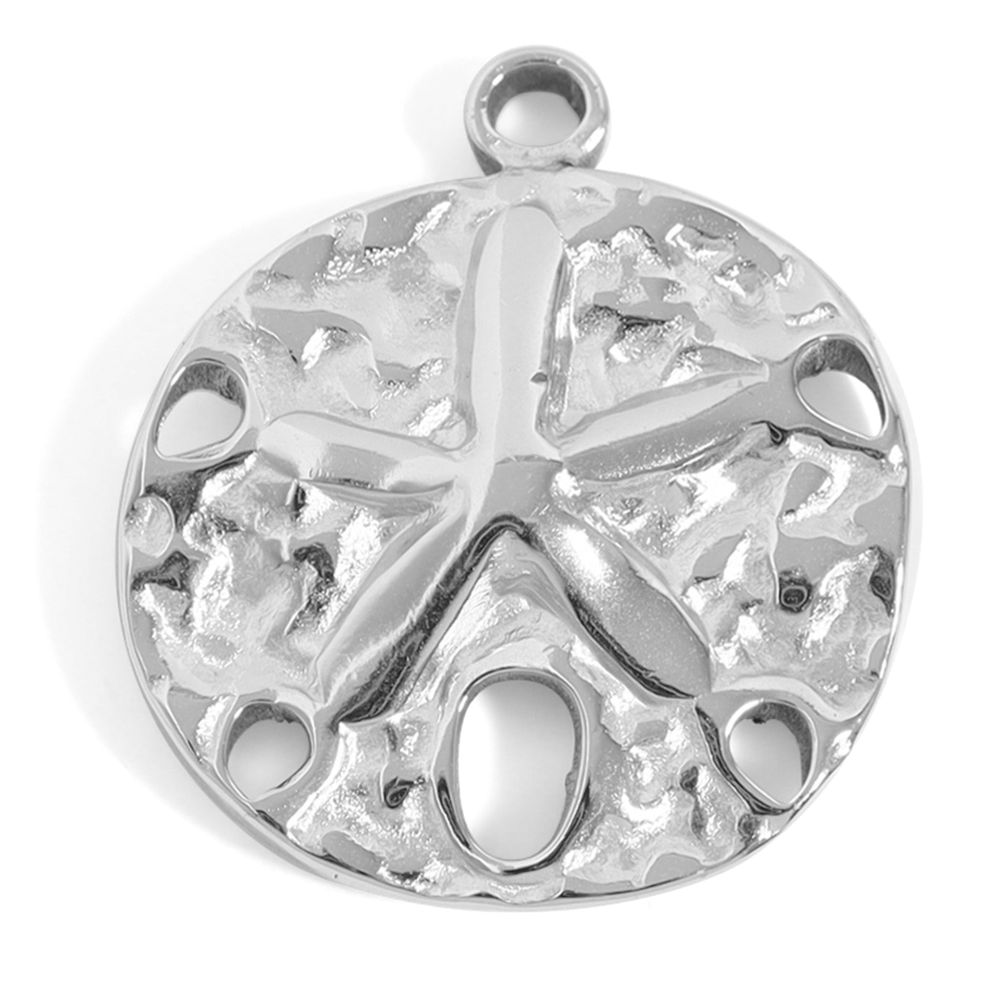 Sand Dollar Charm – 18K Gold Pendant | Waterproof Stainless Steel Beach Jewelry