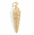 18K Gold Horn Charm – Waterproof Stainless Steel Shell Pendant for Ocean Lovers