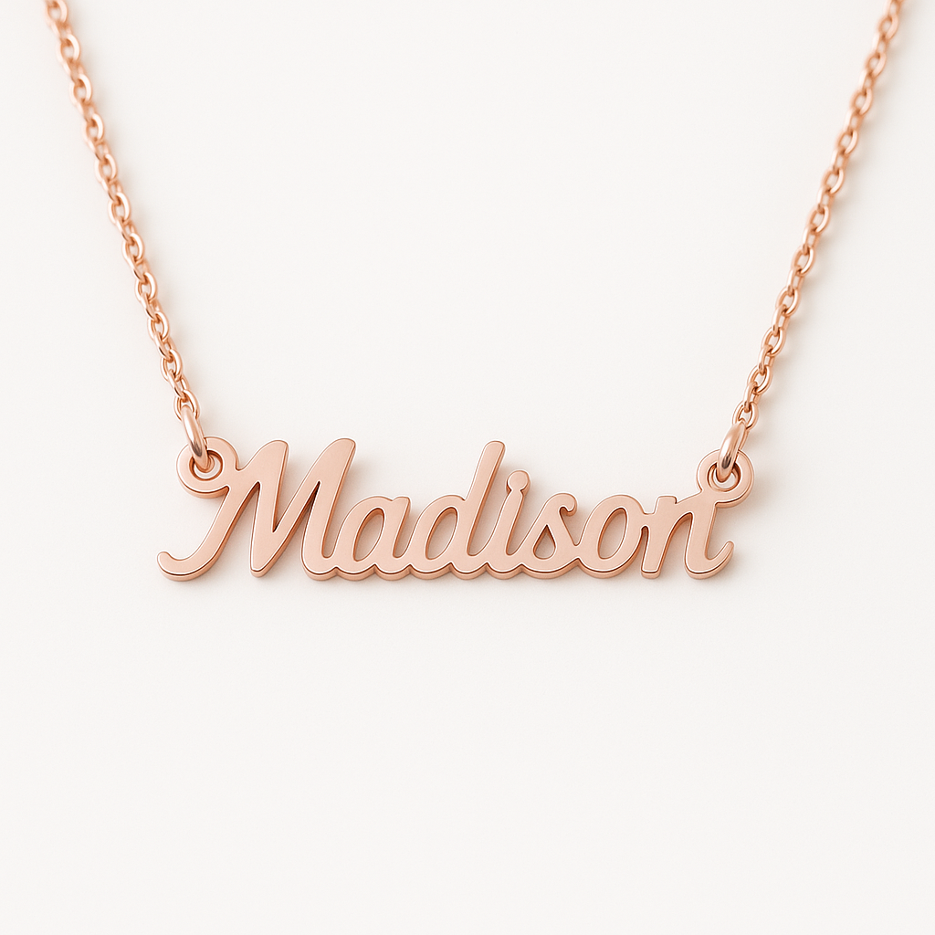 Couples Name Necklace, 925 Sterling Silver Handmade Jewelry Gift