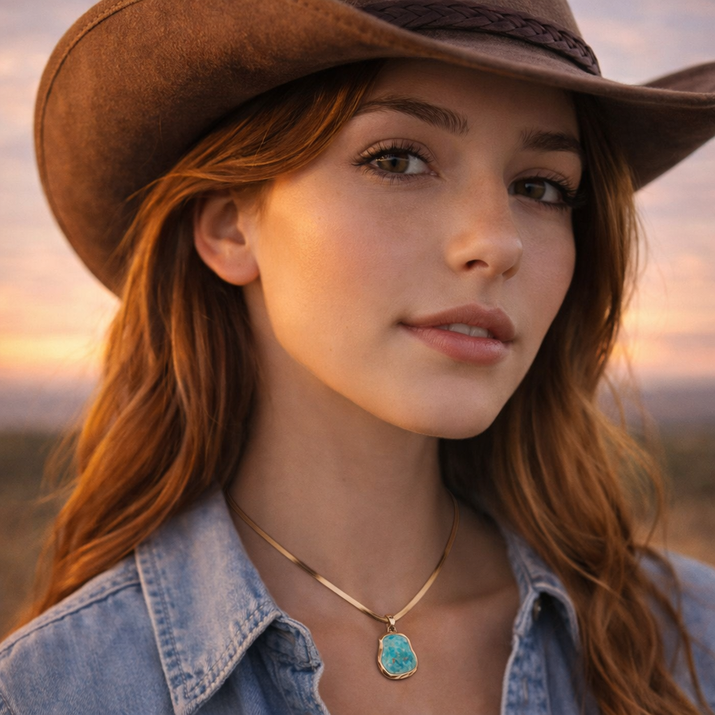 Turquoise Baron Snake Chain Pendant Necklace