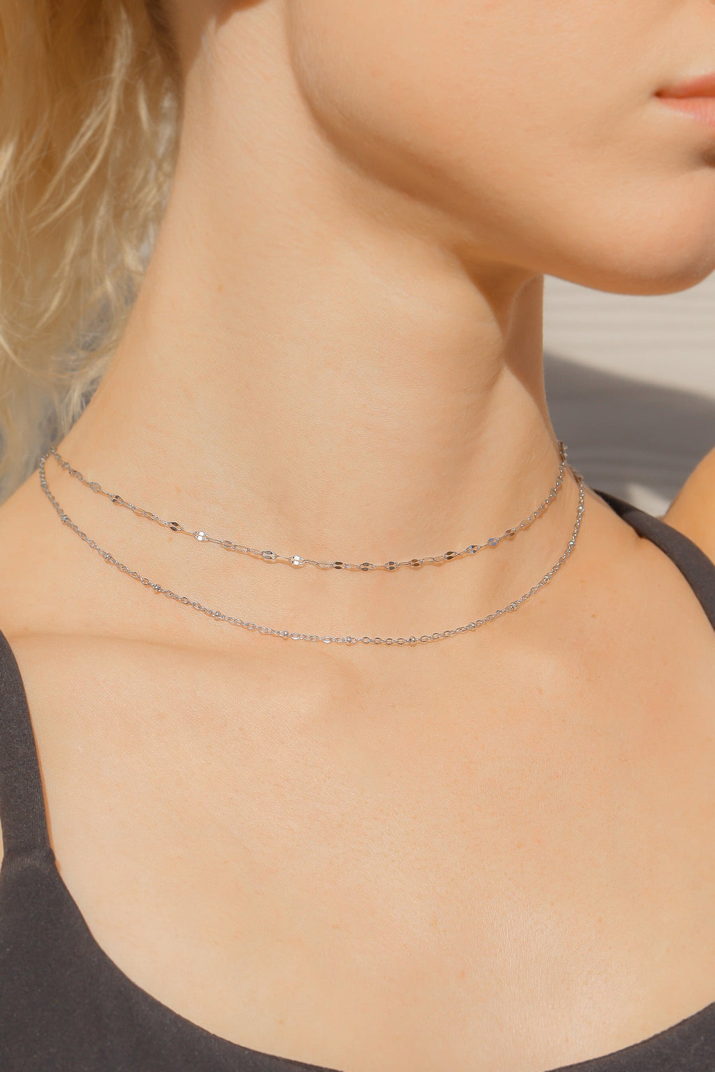 Satellite Chain Necklace – 18K Gold Adjustable Stainless Steel Jewelry