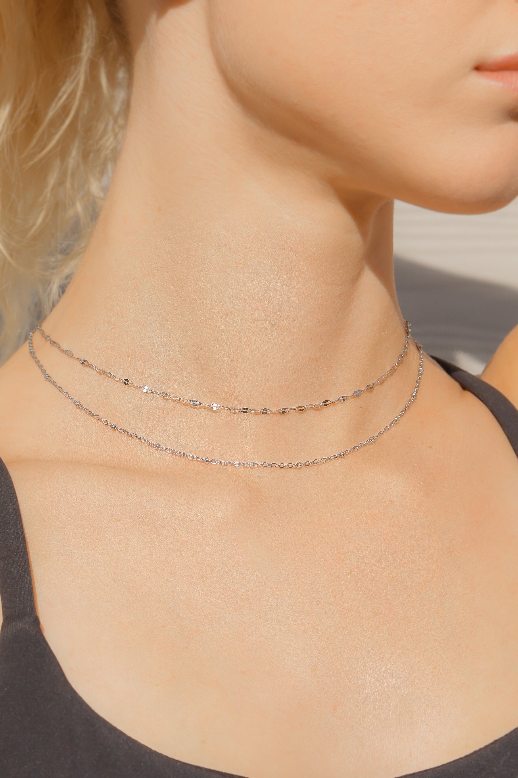 Satellite Chain Necklace – 18K Gold Adjustable Stainless Steel Jewelry