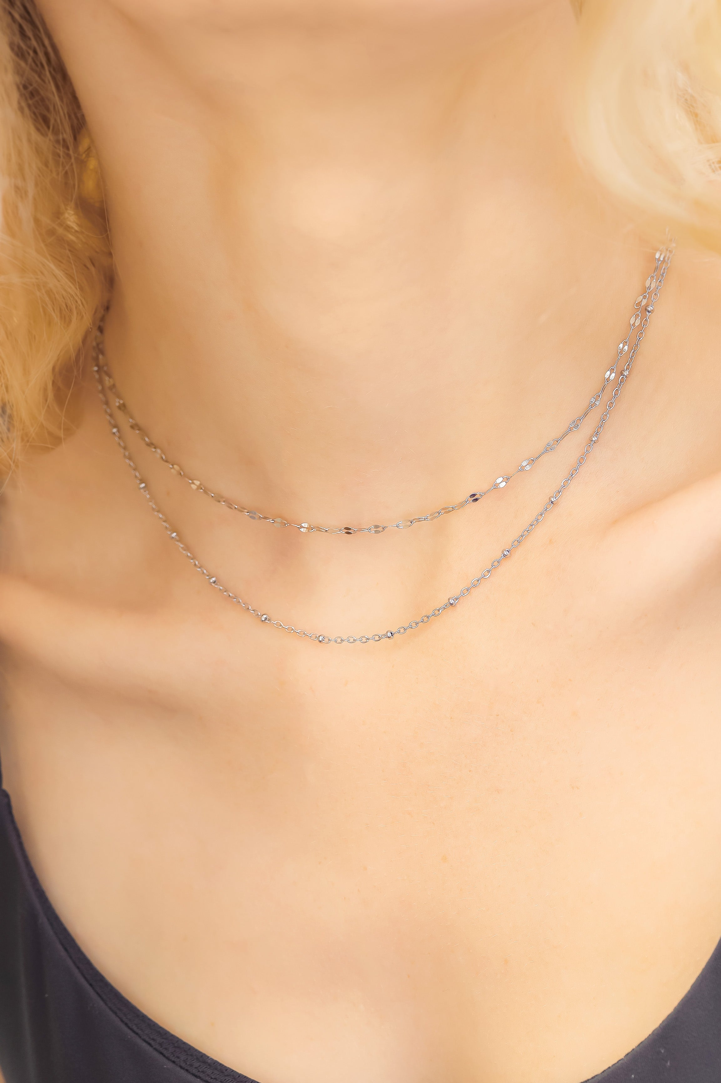 Satellite Chain Necklace – 18K Gold Adjustable Stainless Steel Jewelry