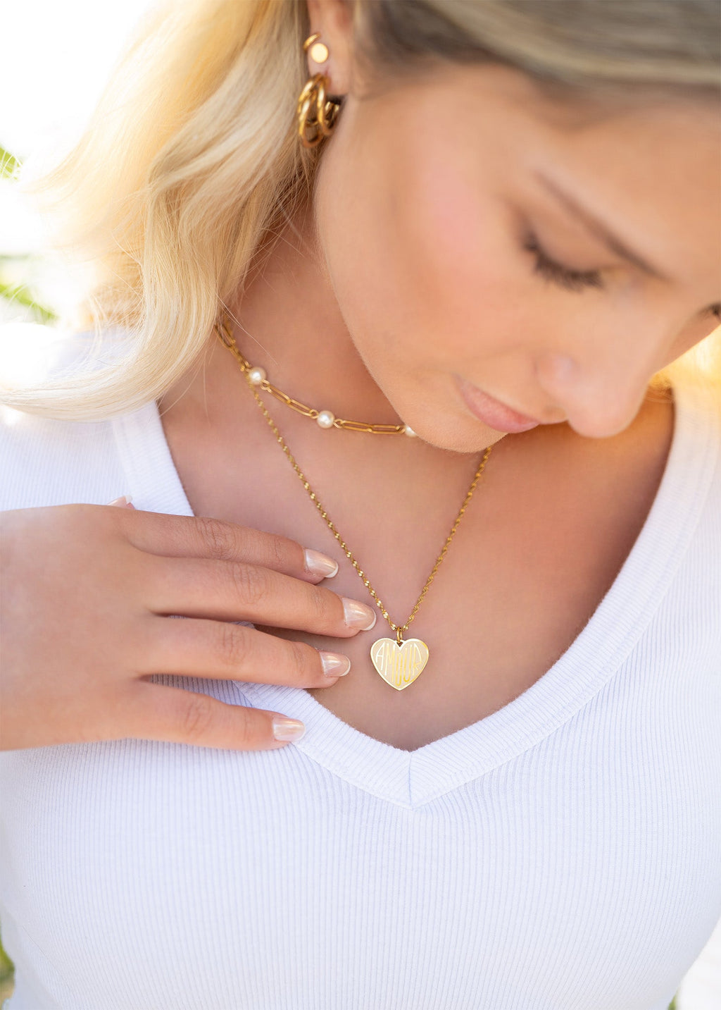 18K Gold Charm - Stainless Steel Heart Amour Pendant | Hypoallergenic PVD Coated Jewelry