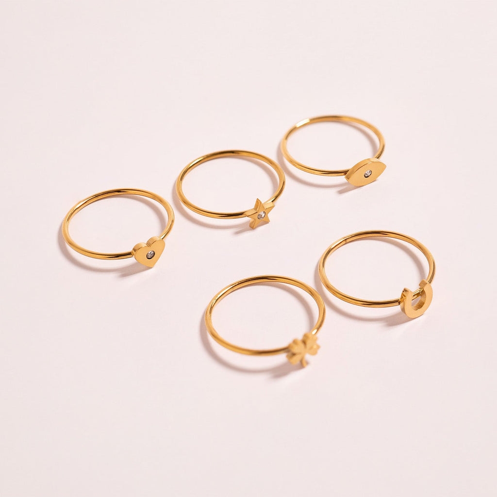 18K Gold Heart Ring – Durable Stainless Steel Waterproof CZ Jewelry