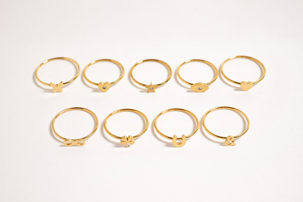 Four Leaf Clover Ring – 18K Gold PVD Stainless Steel | Hypoallergenic Waterproof Jewelry