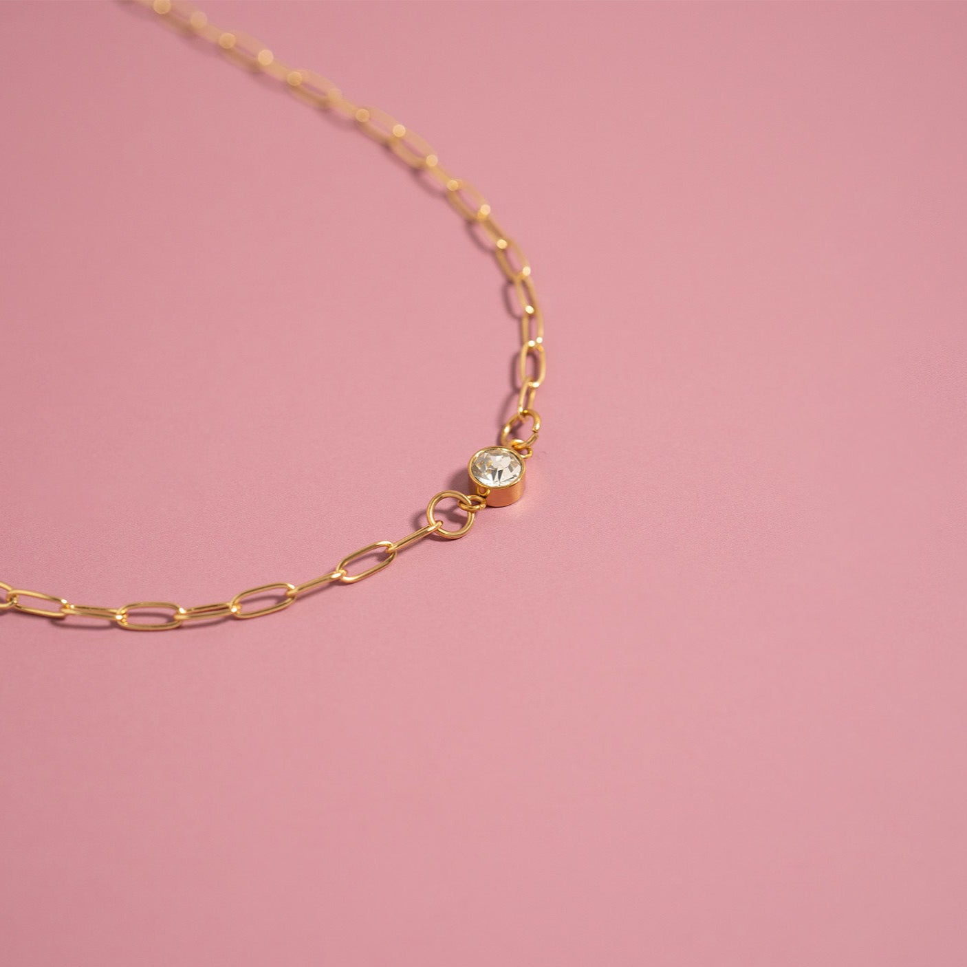 18K Gold PVD Stainless Steel Birthstone Connector Charm