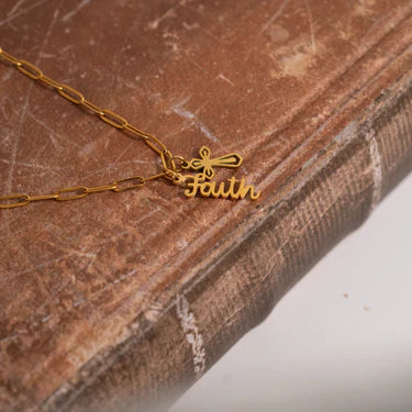 18K Gold PVD Stainless Steel Faith Charm