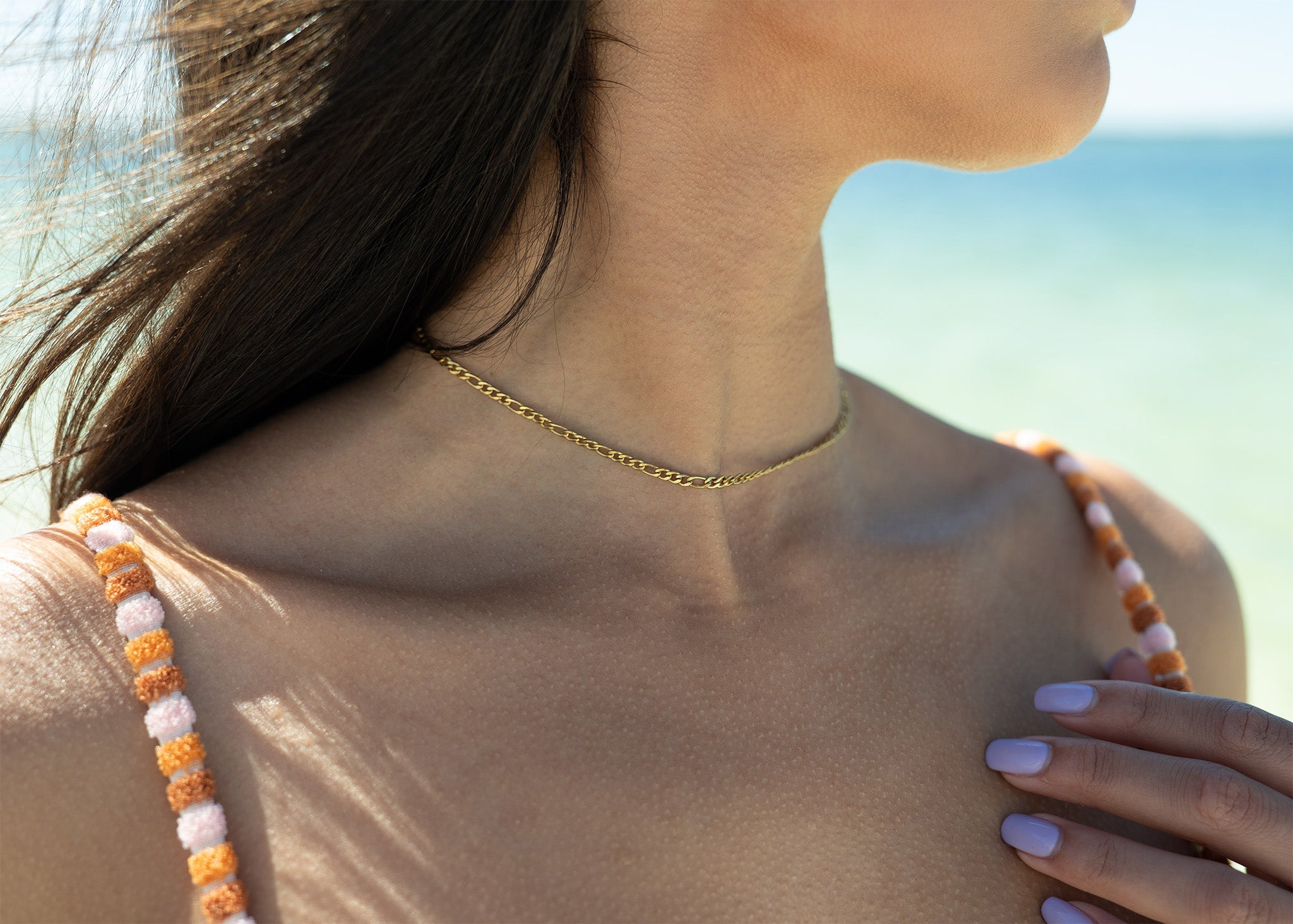 Figaro Chain Necklace – 18K Gold Jewelry | Tarnish Resistant, Waterproof Design