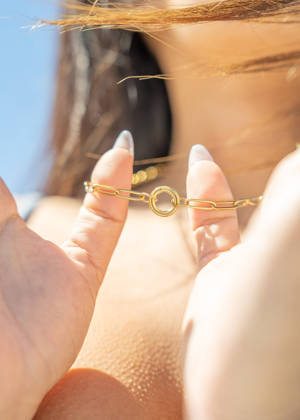 Paperclip Charm Necklace – 18K Gold Chain With Durable Custom Charm Holder
