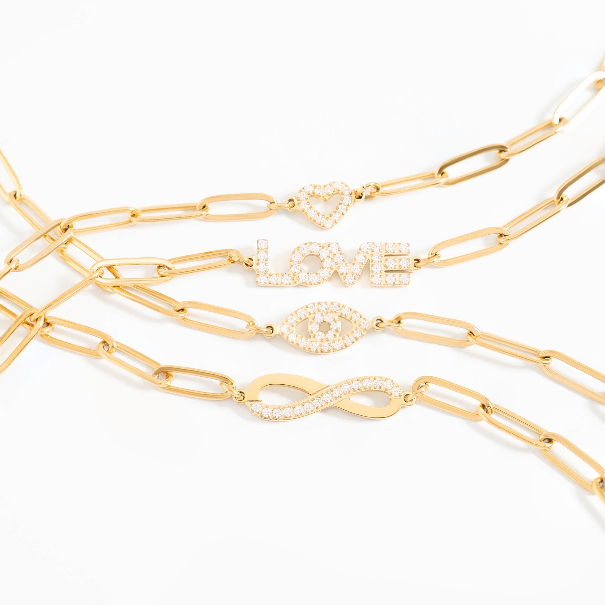 Gold Paperclip Bracelet – Adjustable 18K Gold PVD Stainless Steel Chain