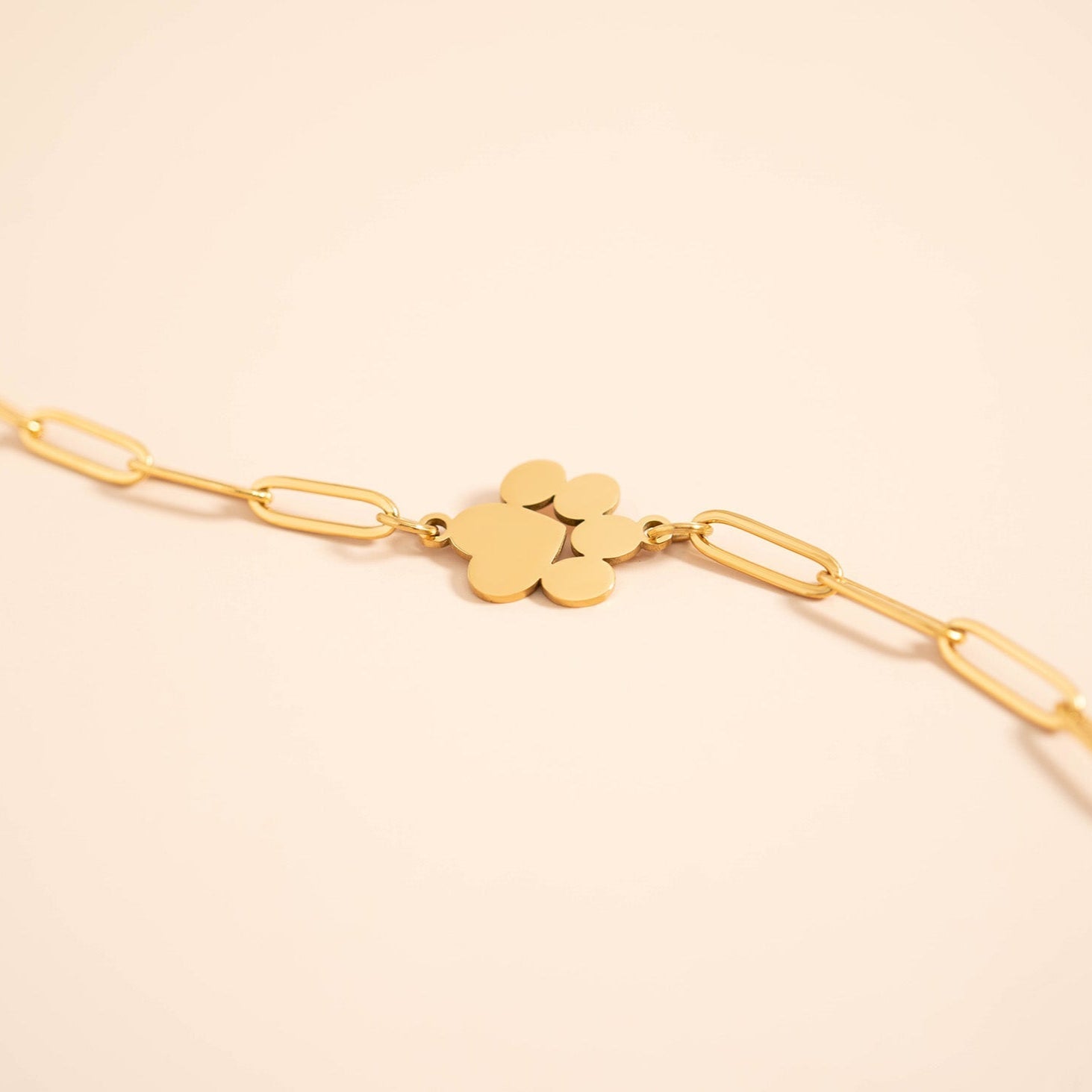 Paw Print Charm – 18K Gold Stainless Steel Engraved Pet Owner Gift