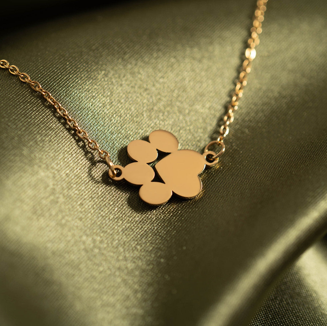 Paw Print Charm – 18K Gold Stainless Steel Engraved Pet Owner Gift
