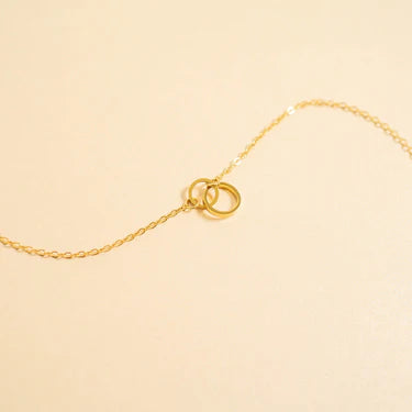 18K Gold PVD Stainless Steel Intertwined Rings Necklace