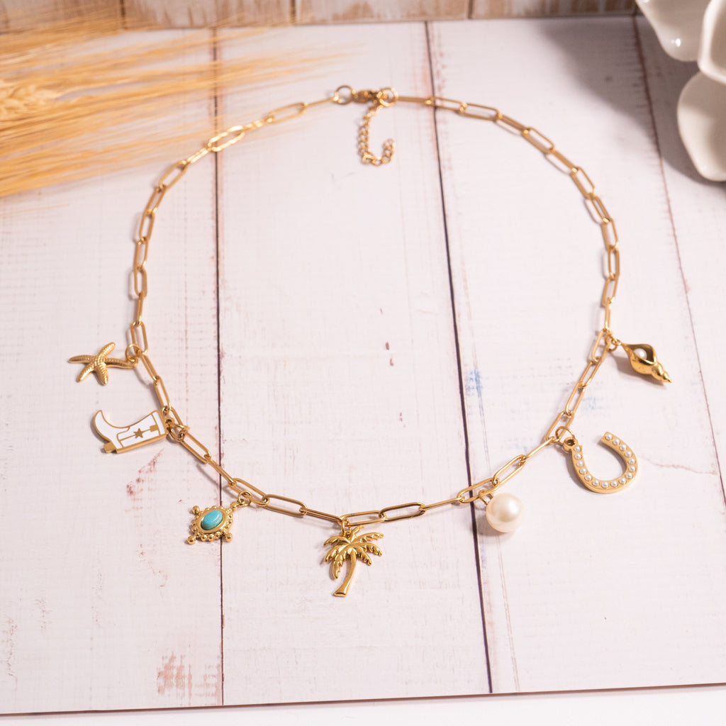 Glass Pearl Charms – Durable 8mm Hypoallergenic Jewelry With Gold Hoop Accent