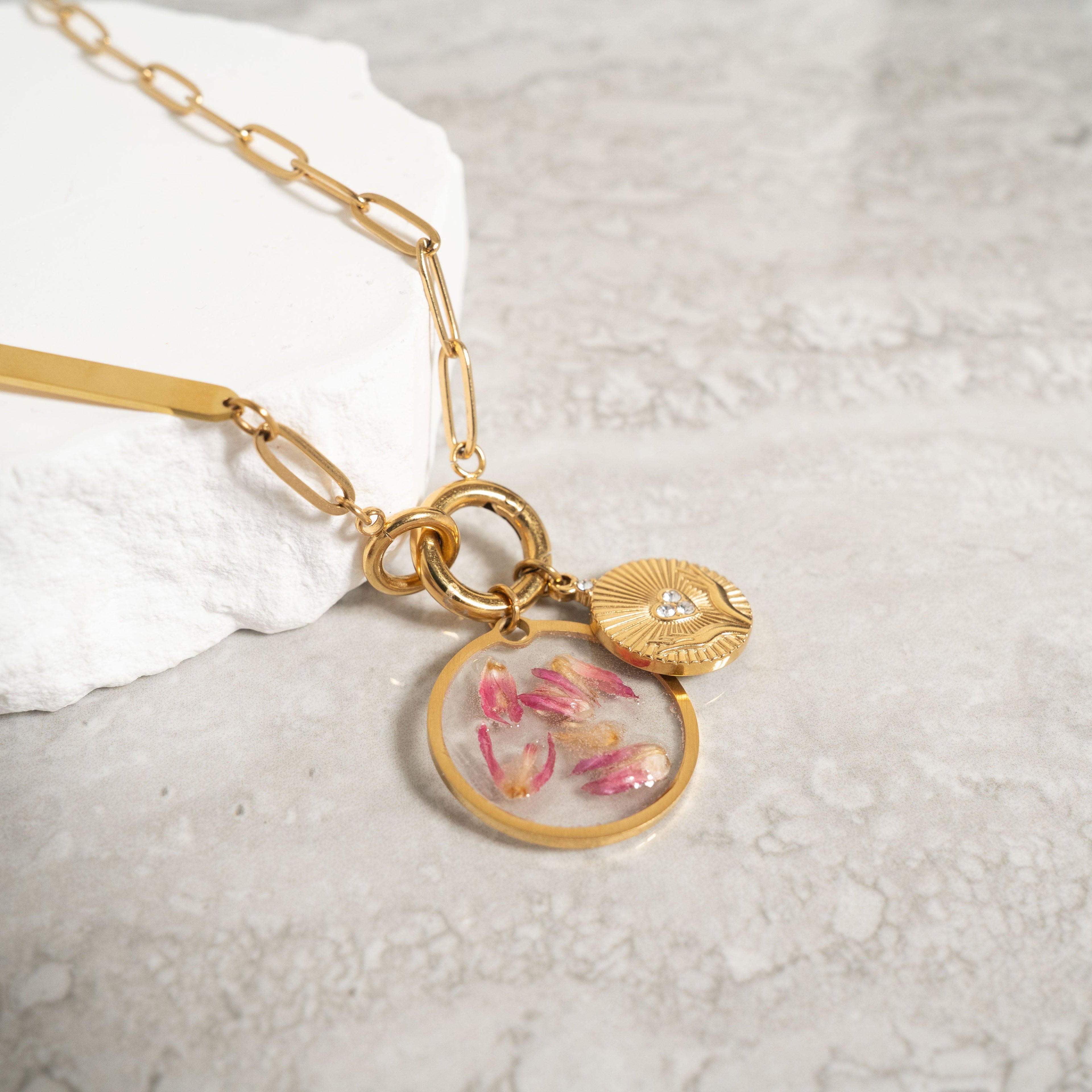 18K Gold Pendant – Open Hands Charm | Hypoallergenic Surgical Steel Jewelry