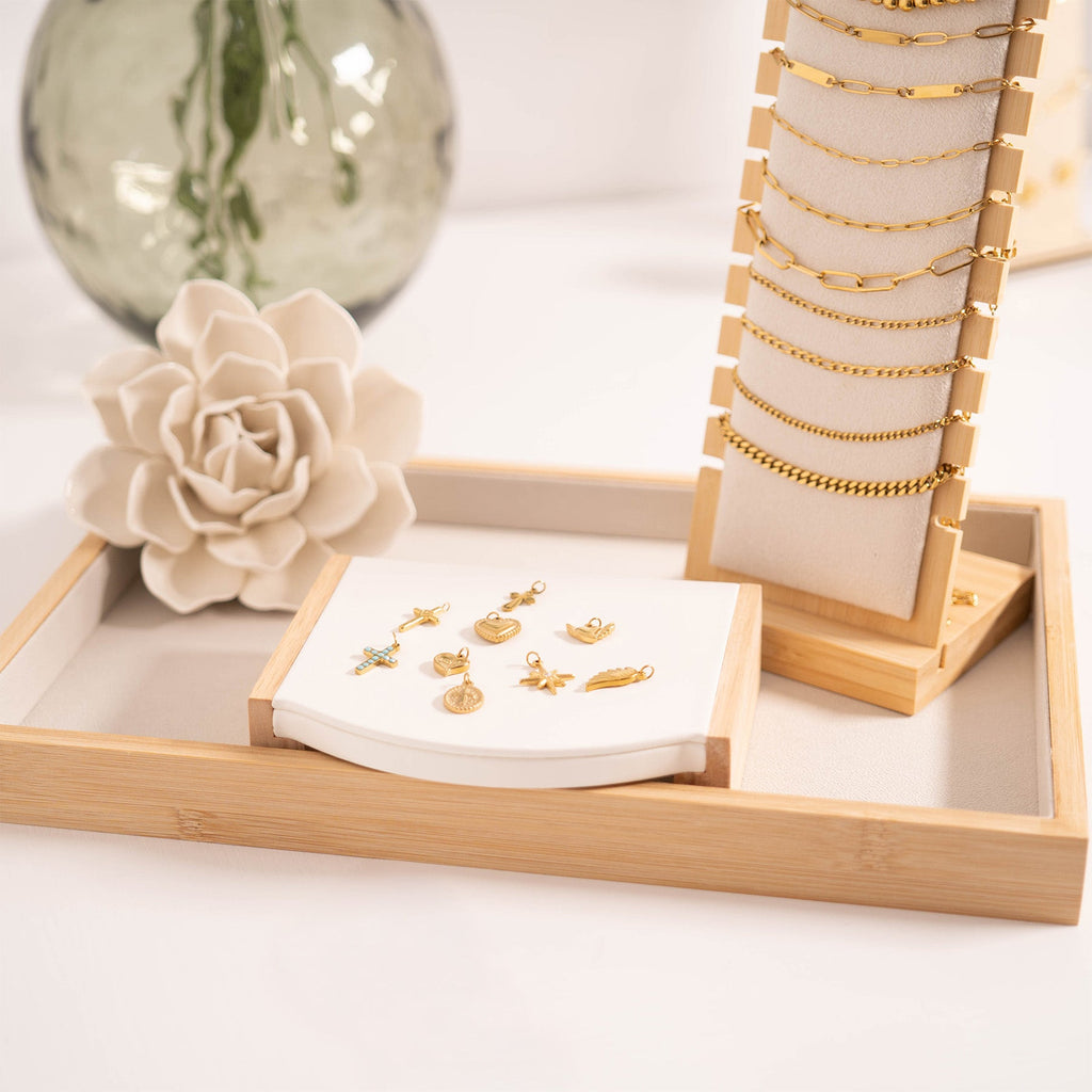 18K Gold Charm Set – Hypoallergenic Jewelry With Faith & Love Pendants | PVD Coated