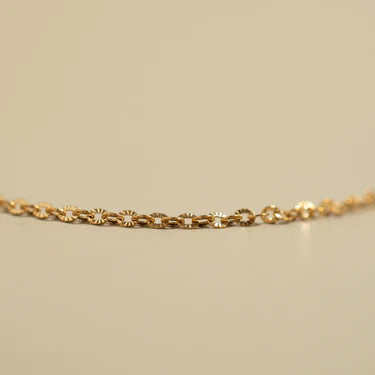 18K Gold PVD Stainless Steel Crimped Oval Link Chain Necklace