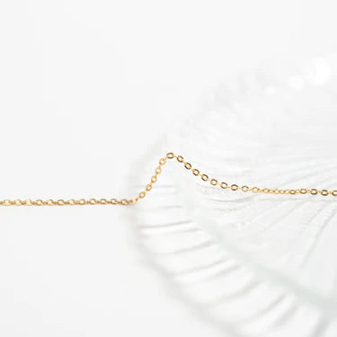 18K Gold PVD Stainless Steel Crimped Oval Link Chain Necklace